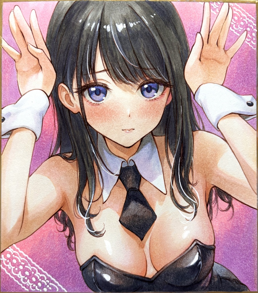 手描きイラスト♡美少女♡オリジナル♡一点物♡バニーガール