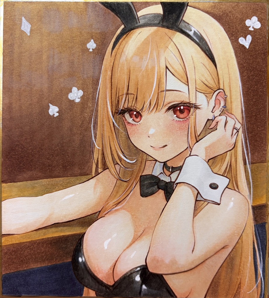 手描きイラスト♡美少女♡オリジナル♡一点物♡バニーガール