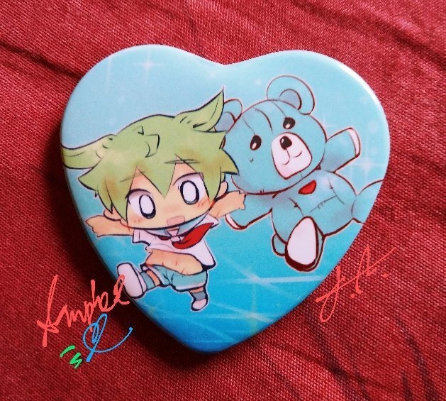 天馬&神童/フェイ&ワンダバのハート缶バッジ+おまけデータ