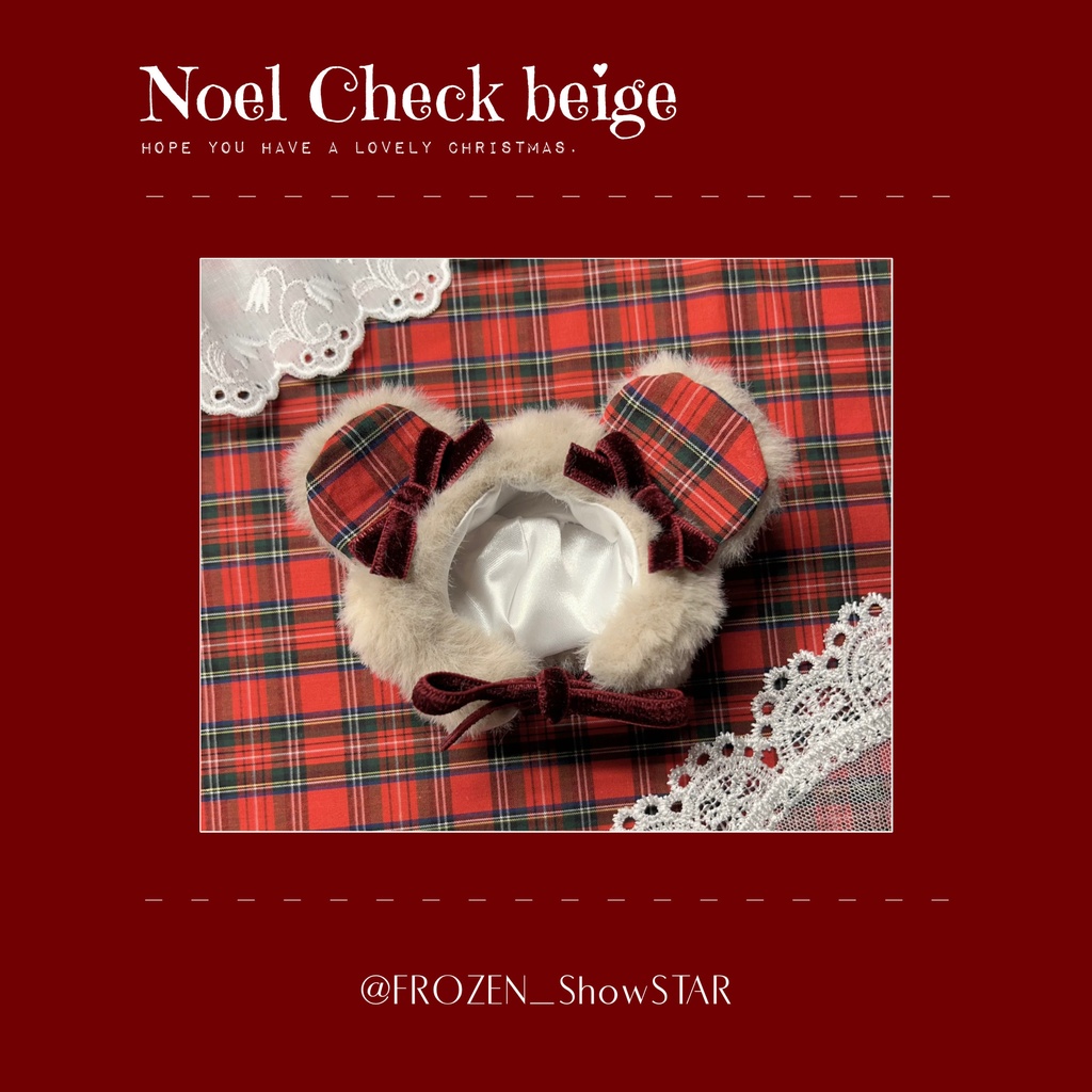 Noel Check beige 🦌🛷𓂃‧⁺ ⊹˚.
