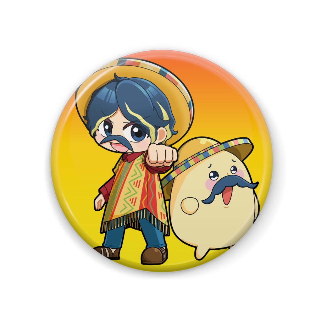 コロンボさん&コロチー缶バッチ 57mm