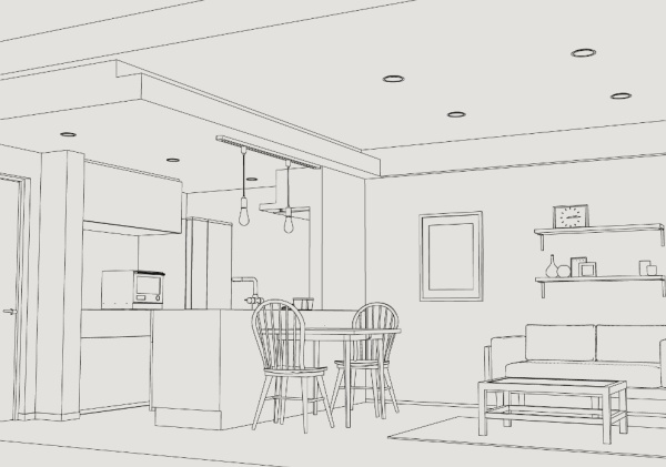 CLIPSTUDIO専用3D リビングダイニング