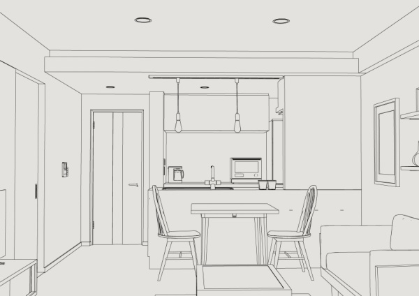 CLIPSTUDIO専用3D リビングダイニング