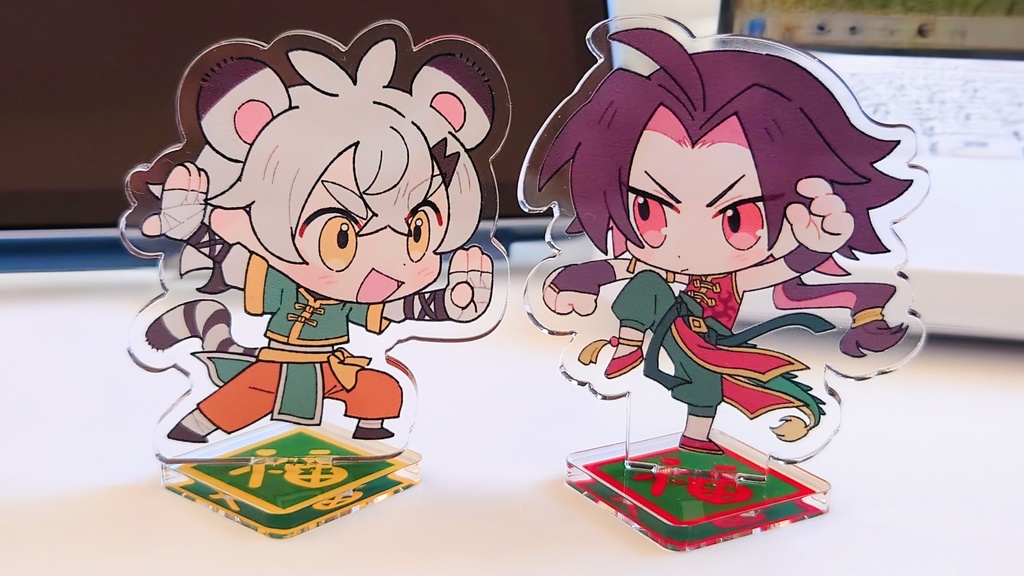 白虎くんと青龍のアクリルフィギュア