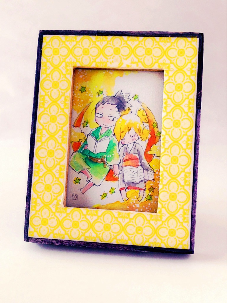 【一点モノ】シカテマミニ額「うたた寝」