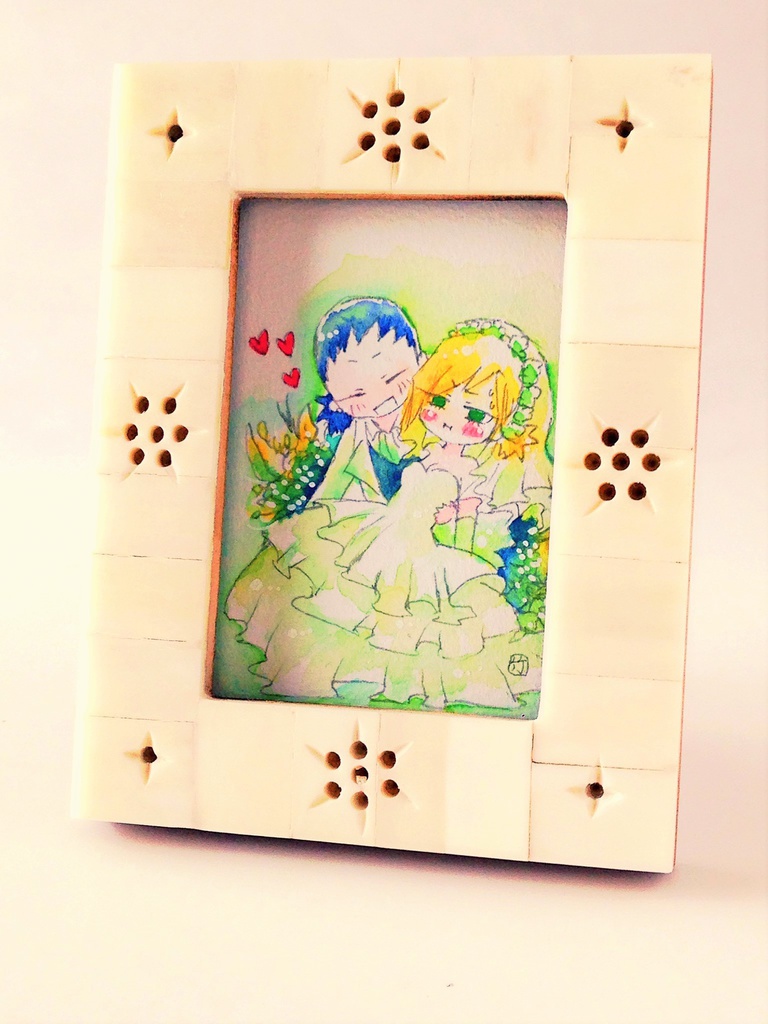 【一点モノ】シカテマミニ額「ウェディング」