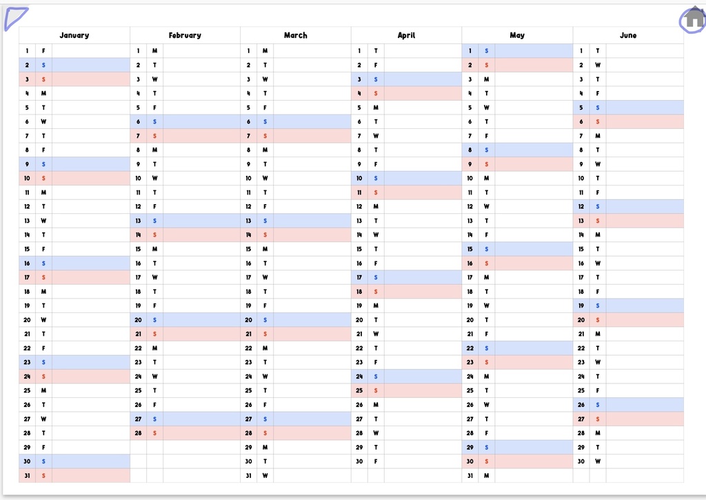 デジタルプランナー テンプレート(6月)