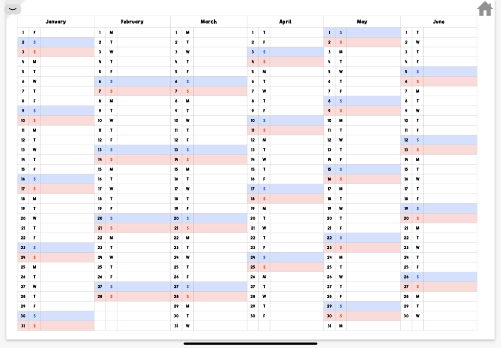デジタルプランナー テンプレート(6月)