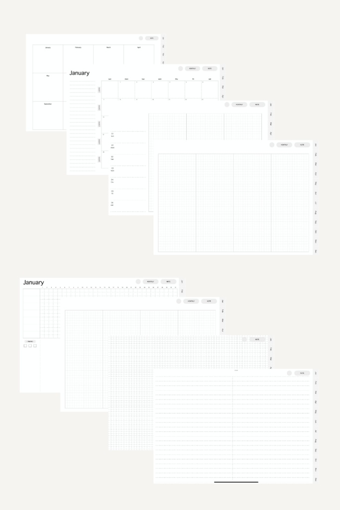 2024 デジタルプランナー(Simple right gray)206P