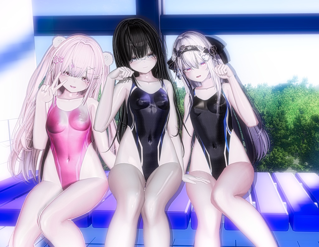 D001式-競泳水着【対応:マヌカ、萌、セレスティア、桔梗、ライム・シフォン】