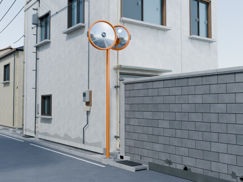 高品質 住宅街3|日本の住宅街 3D背景モデル(FBX)