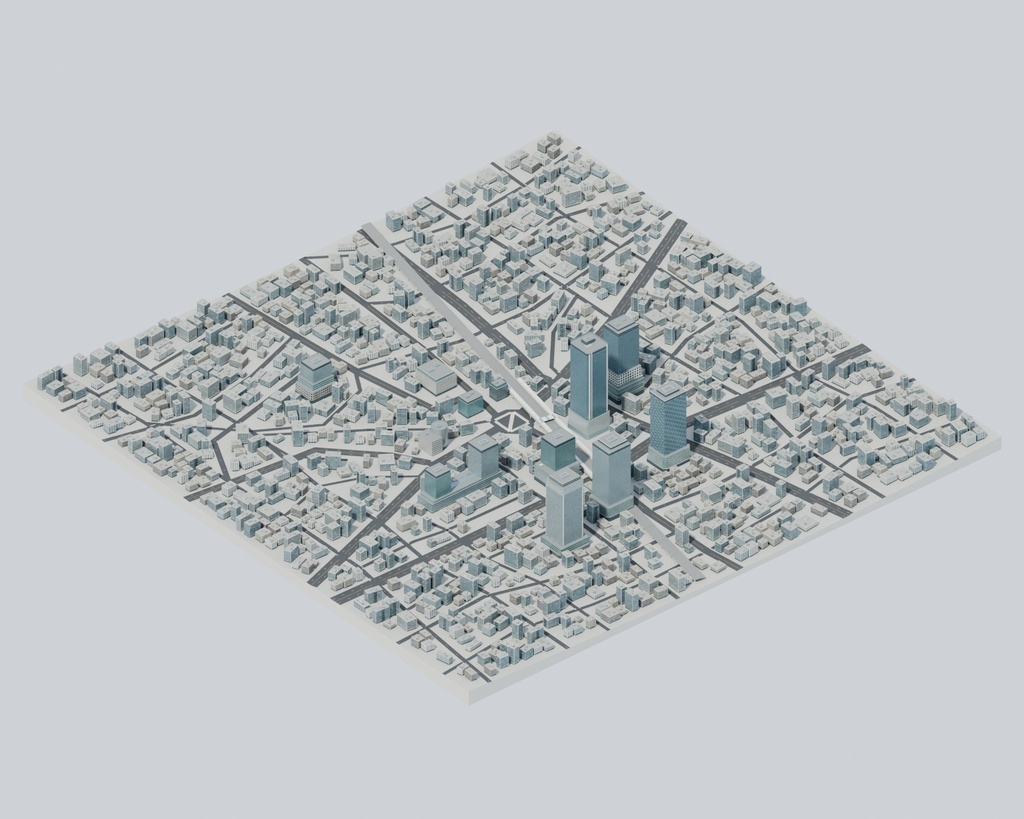 3D渋谷モチーフ 都市外装3Dモデル|FBX |商用利用可