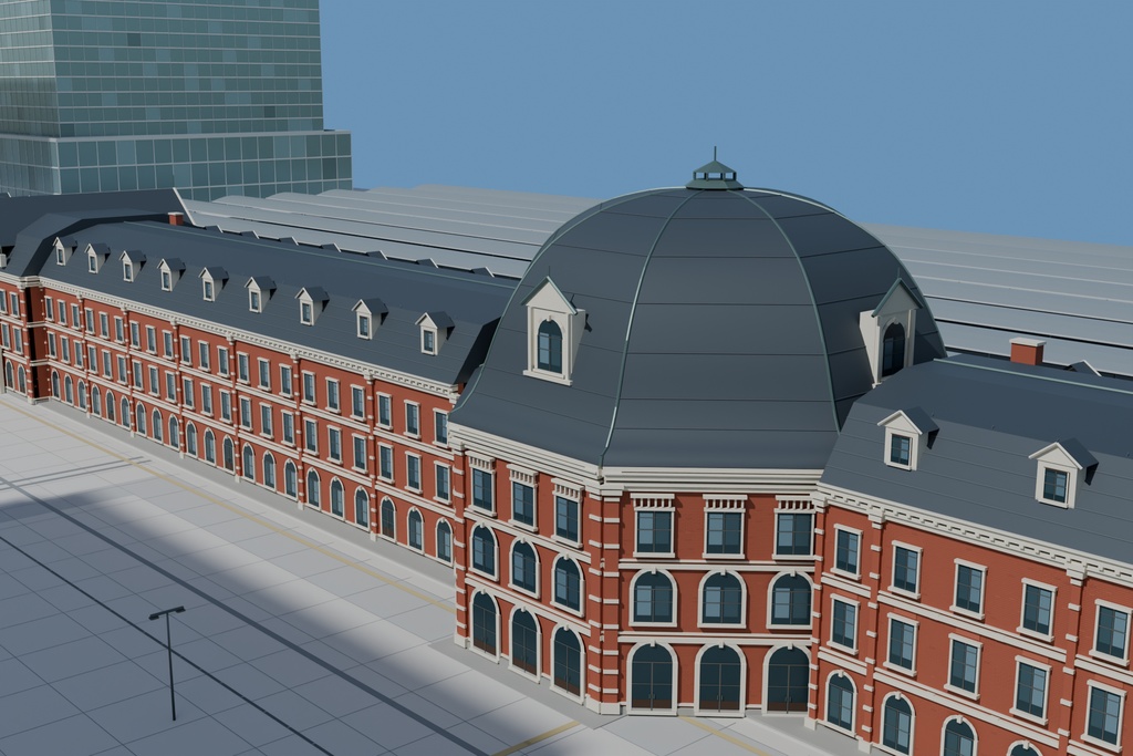 【FBX / Blender】丸の内・東京駅周辺 外装3Dモデル|商用利用可