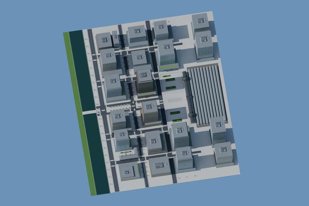 【FBX / Blender】丸の内・東京駅周辺 外装3Dモデル|商用利用可