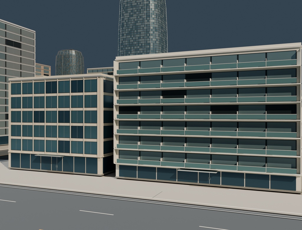 3Dワールド|港区モチーフの都市外装3Dモデル【Blender / FBX】