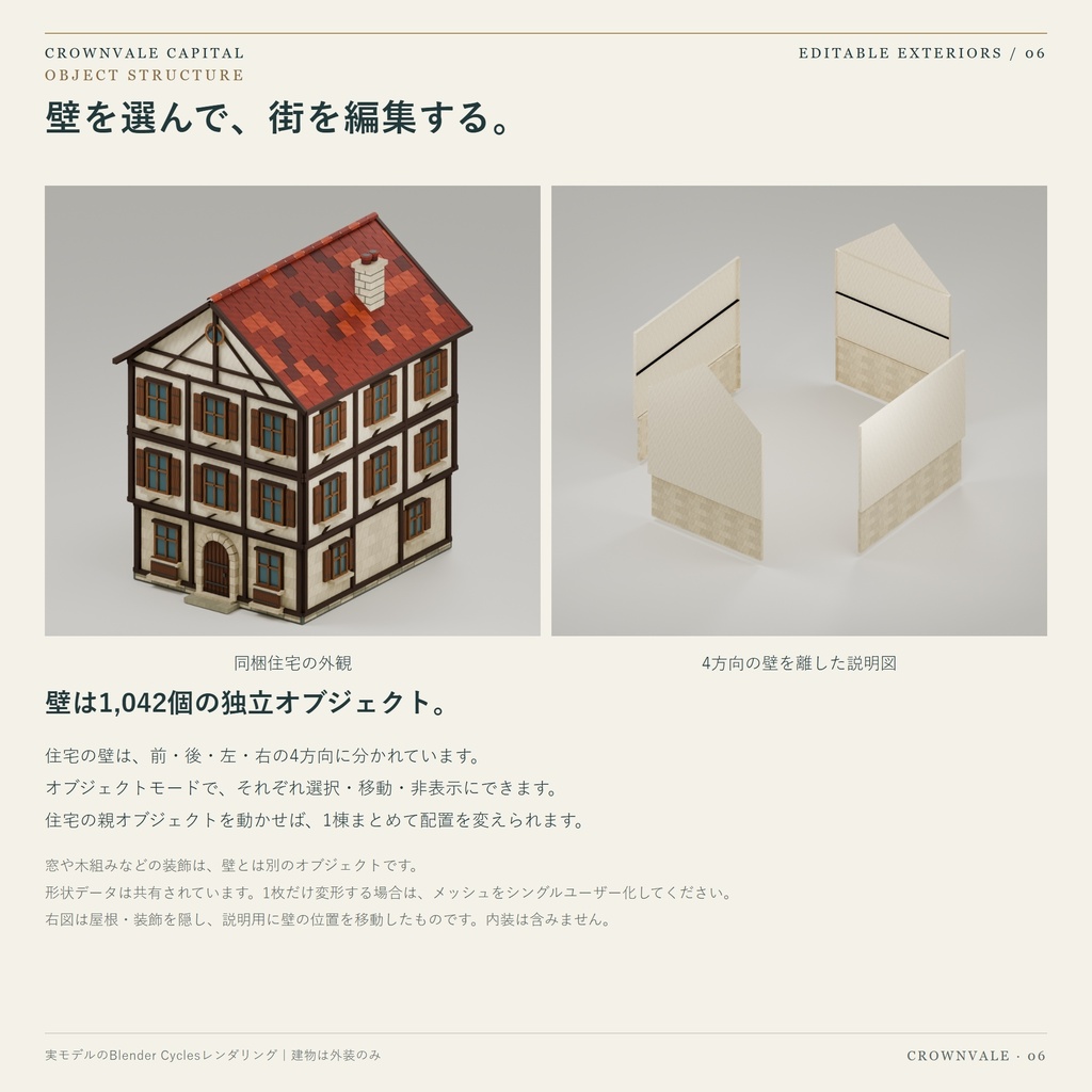 【3D】 城壁に囲まれた異世界ファンタジー王都【FBX/Blender・外装専用】