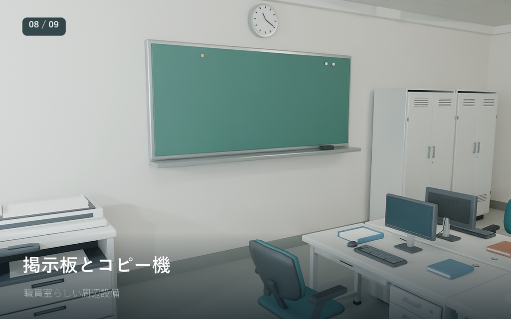 【3Dモデル/FBX・blend】学校の職員室 内装|商用利用可