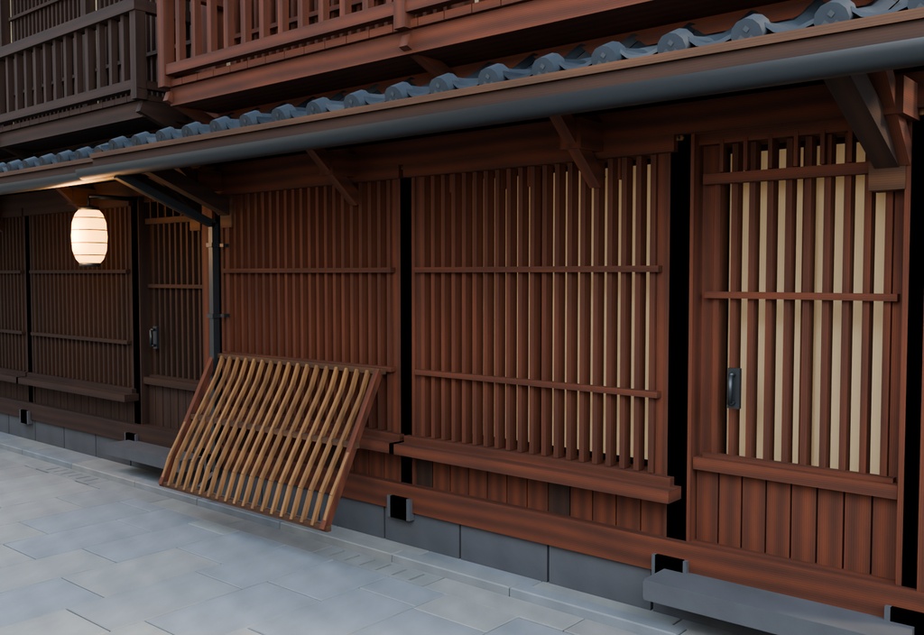 京町家の街並み|3D・FBX|商用利用可
