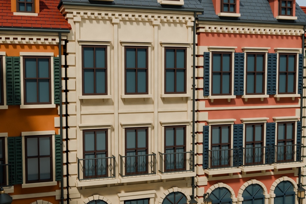 【期間限定価格】3D石畳の欧州広場 背景素材FBX blender