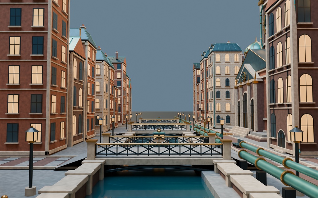 【期間限定価格】3D蒸都 スチームパンク大都市 FBX・blender