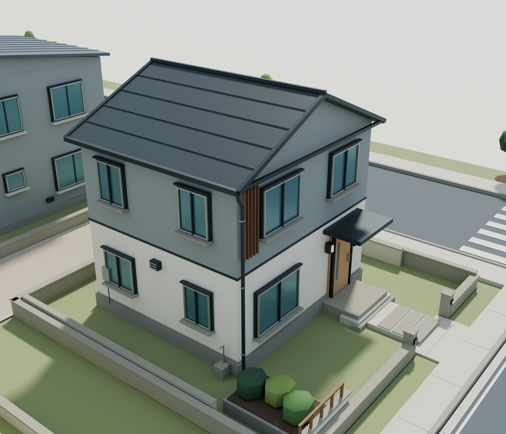 【期間限定価格】3Dこもれび住宅街|住宅50棟 3D背景セットblender