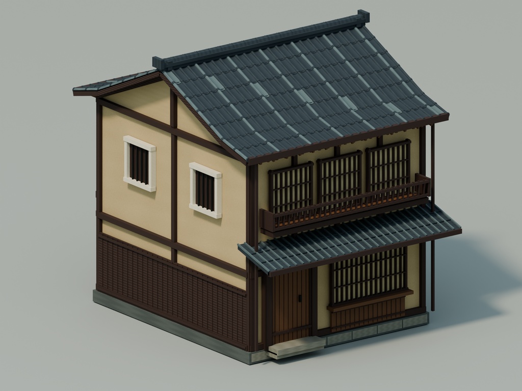 【期間限定価格】3D江戸の街角 blender 和風町並み50棟セットFBX