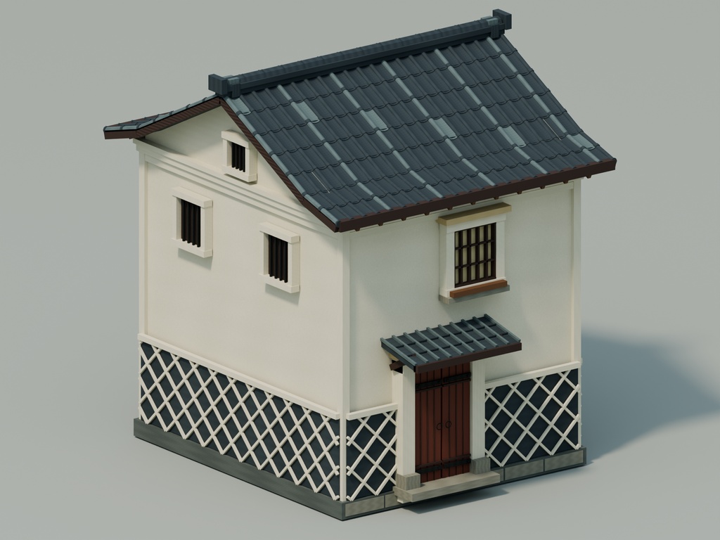 【期間限定価格】3D江戸の街角 blender 和風町並み50棟セットFBX