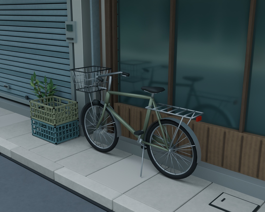 【期間限定価格】商店街外観3D背景セット【FBX・Blender/商用利用可】