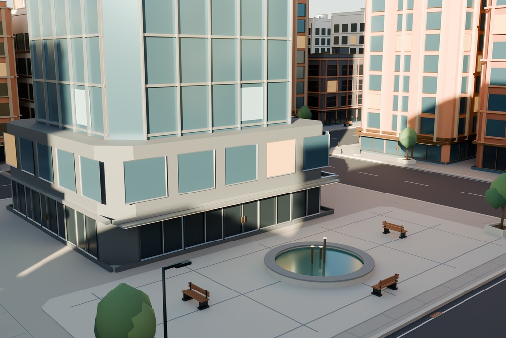 【期間限定価格】3D繫華街都市 blender・FBX