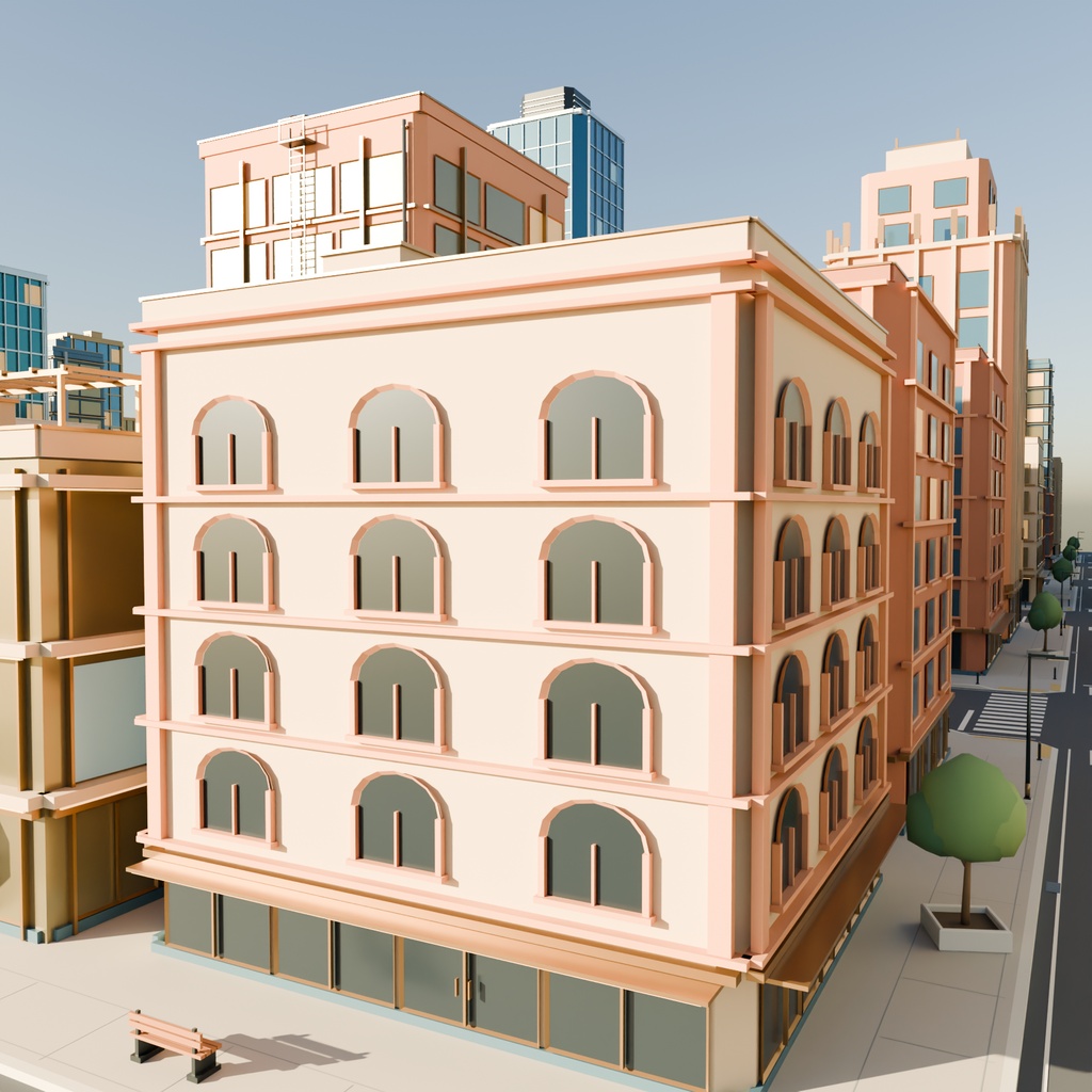 【期間限定価格】3D繫華街都市 blender・FBX