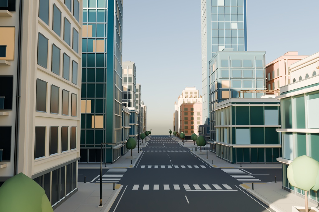【期間限定価格】3D繫華街都市 blender・FBX