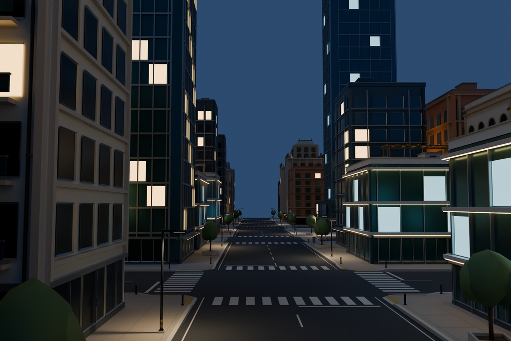 【期間限定価格】3D繫華街都市 blender・FBX