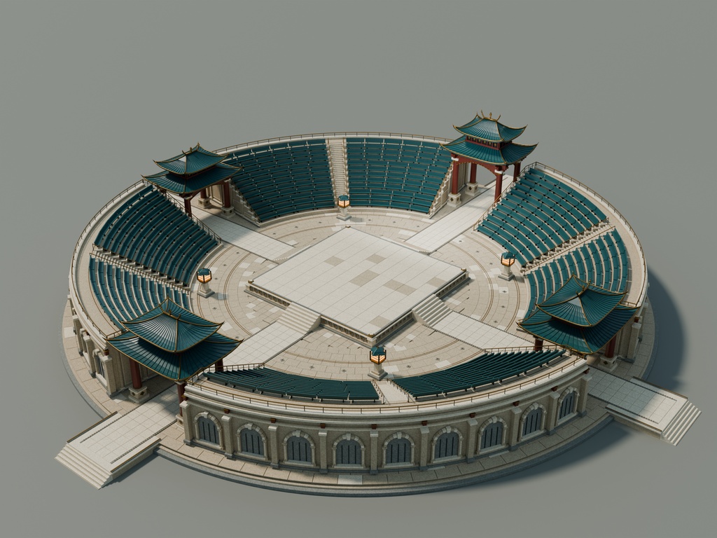 【期間限定価格】3D武闘大会会場トーナメント会場【高品質】blender・FBX