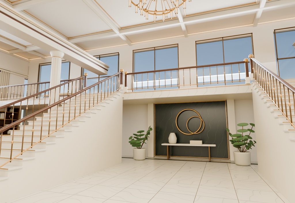 【期間限定価格】3D大豪邸 大邸宅内装 blender・FBX背景素材
