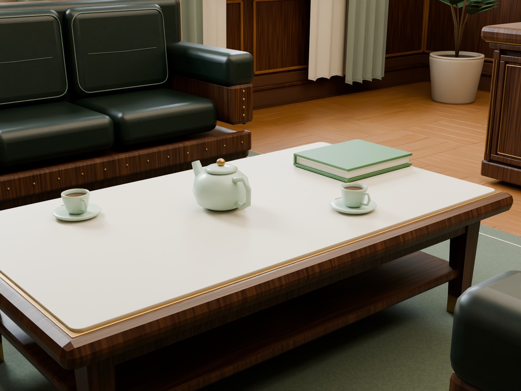 【期間限定価格】3D校長室 内装 blender・FBX背景素材 学園