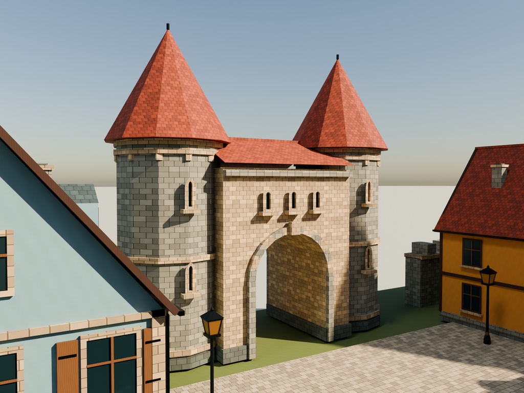【期間限定価格】3Dドイツ街並み blender・FBX 都市