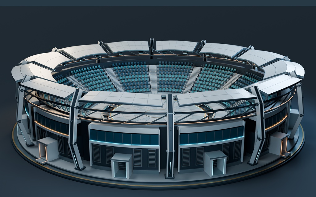 【期間限定価格】3D架空のバトルスタジアム 会場blender・FBX背景素材