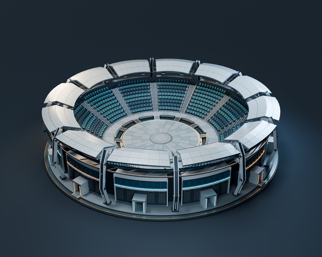 【期間限定価格】3D架空のバトルスタジアム 会場blender・FBX背景素材