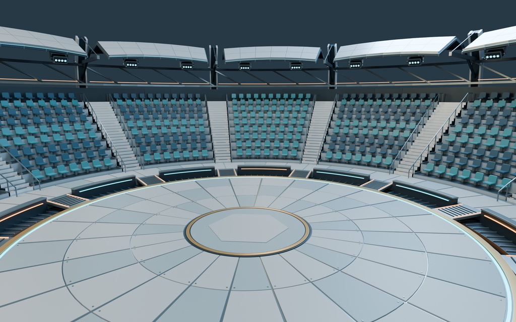 【期間限定価格】3D架空のバトルスタジアム 会場blender・FBX背景素材