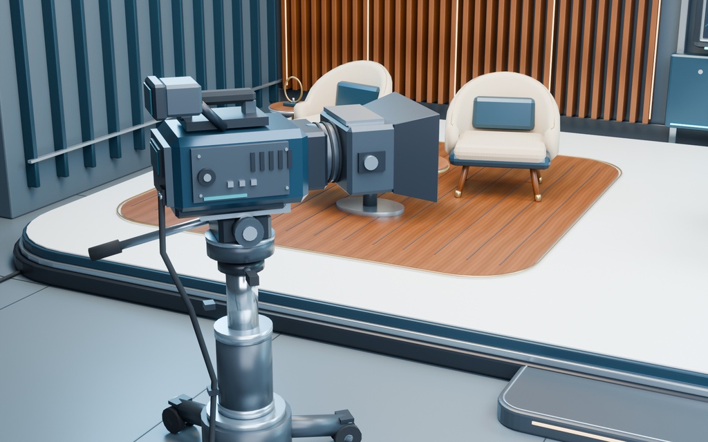【期間限定価格】3Dテレビ番組スタジオ内装 blender・FBX背景素材