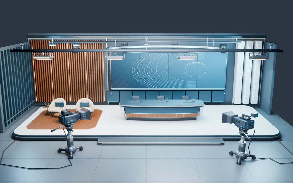 【期間限定価格】3Dテレビ番組スタジオ内装 blender・FBX背景素材