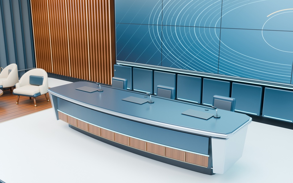 【期間限定価格】3Dテレビ番組スタジオ内装 blender・FBX背景素材