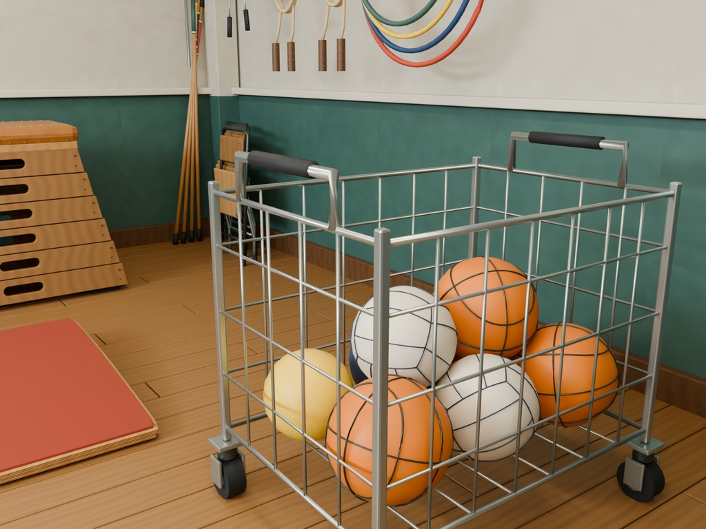 【期間限定価格】3D体育倉庫 内装blender・FBX背景素材