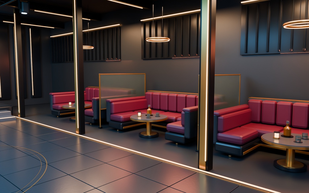 【期間限定価格】3Dナイトクラブ内装 blender・FBX背景素材ダンスクラブ