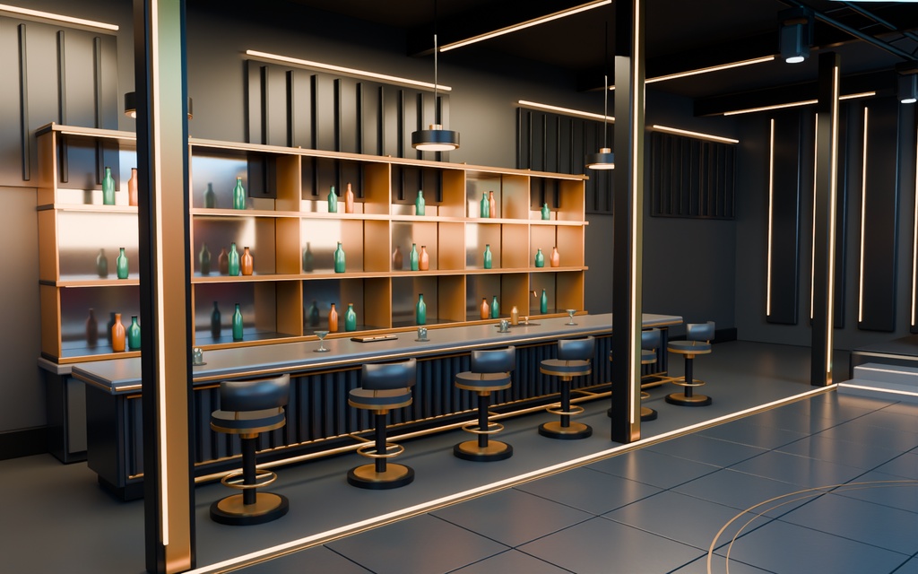 【期間限定価格】3Dナイトクラブ内装 blender・FBX背景素材ダンスクラブ