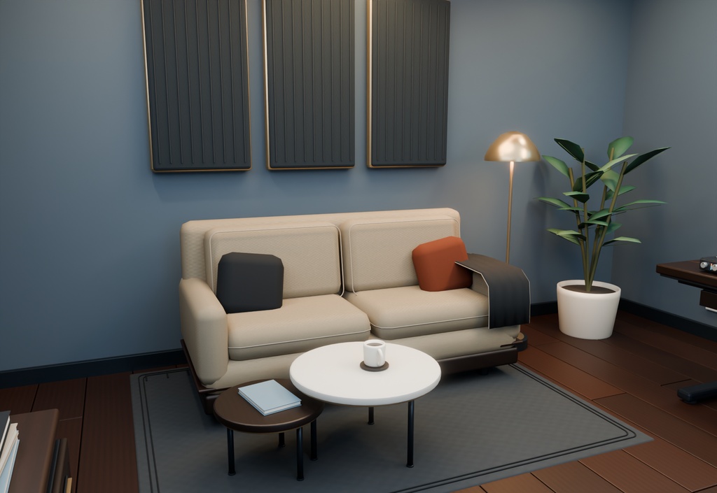 【期間限定価格】3Dゲーム部屋 配信者 blender・FBX背景素材