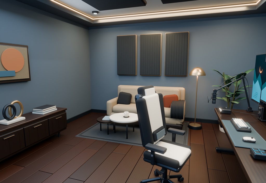【期間限定価格】3Dゲーム部屋 配信者 blender・FBX背景素材