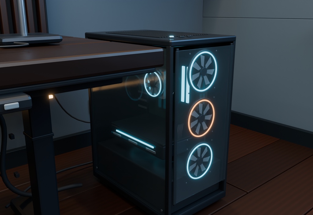 【期間限定価格】3Dゲーム部屋 配信者 blender・FBX背景素材