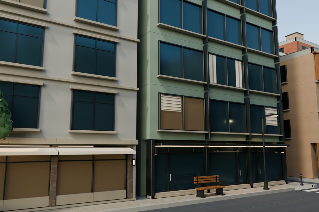 【期間限定価格】3D密集繫華街 都市 blender・FBX背景素材