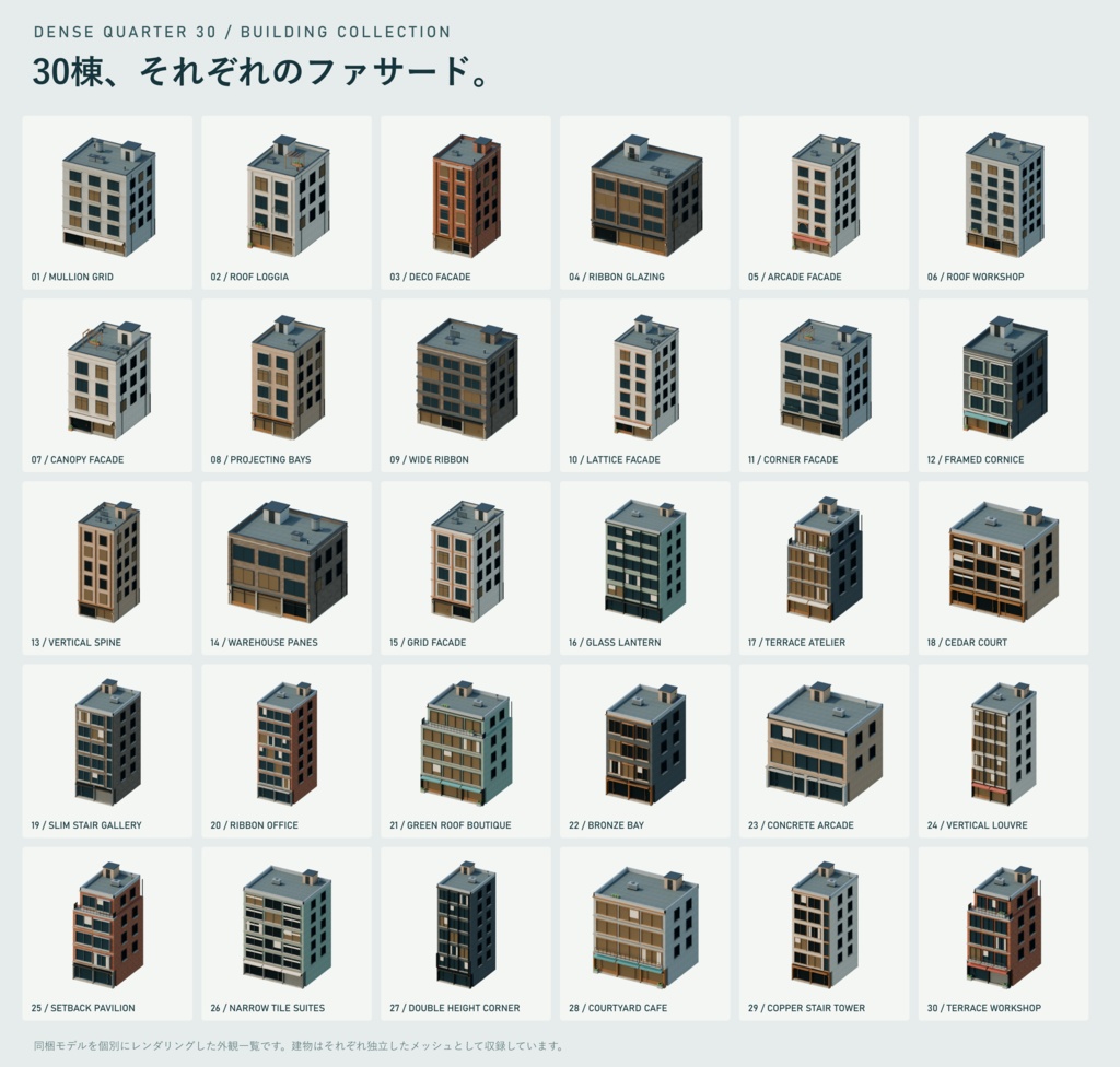 【期間限定価格】3D密集繫華街 都市 blender・FBX背景素材